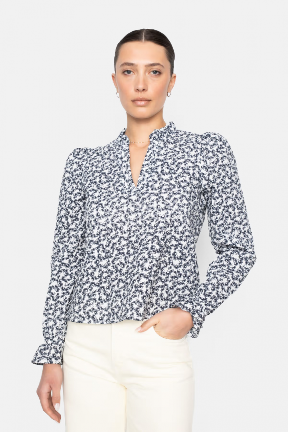 Jenny blouse - Navy rosehip print