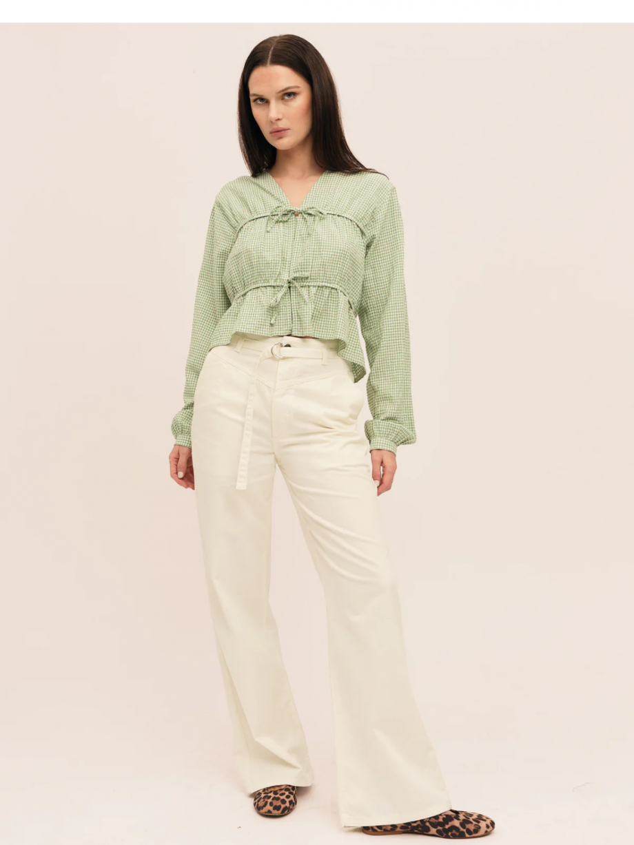 Indiana string blouse - Green/White