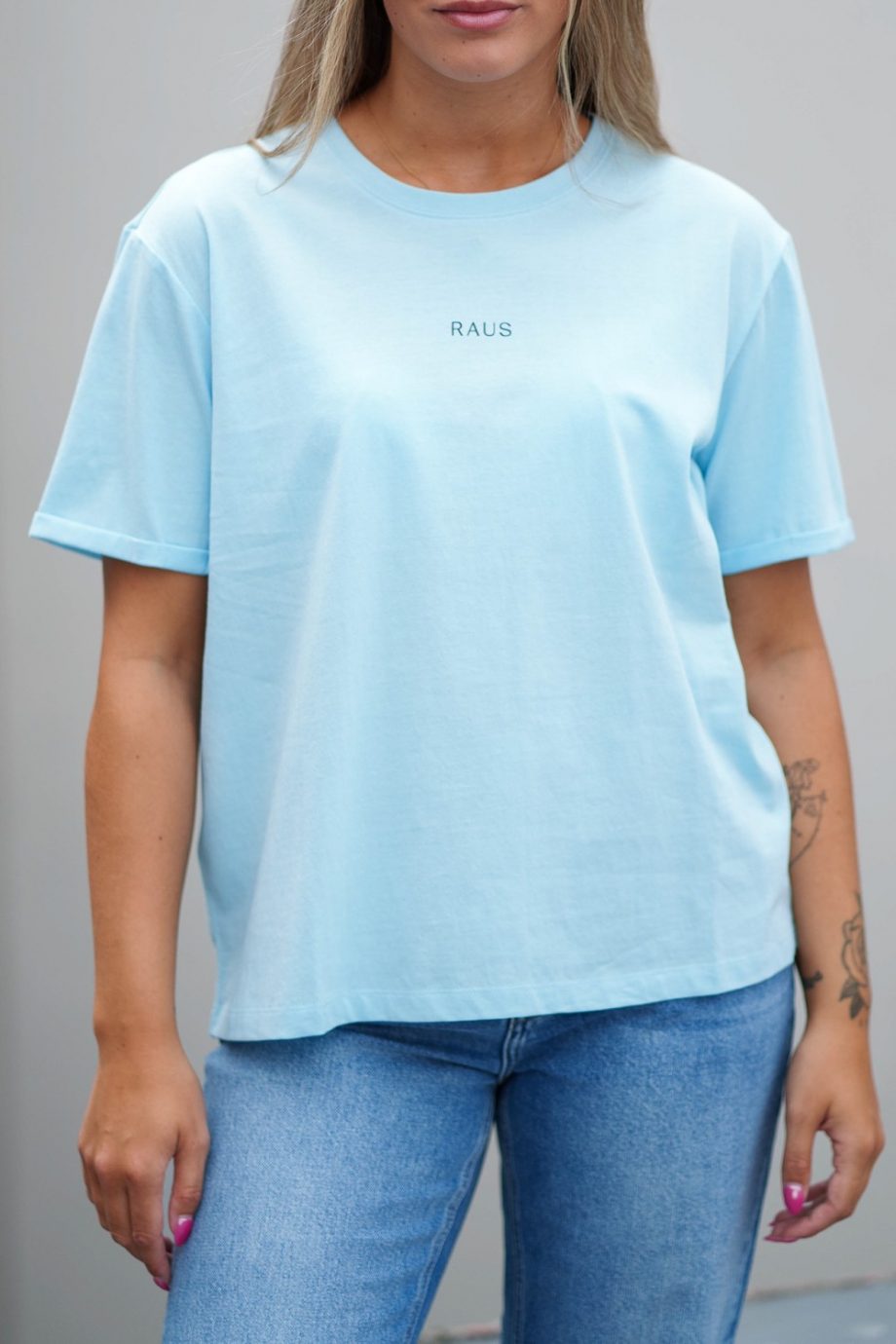 Linn logo tee - Crystal blue