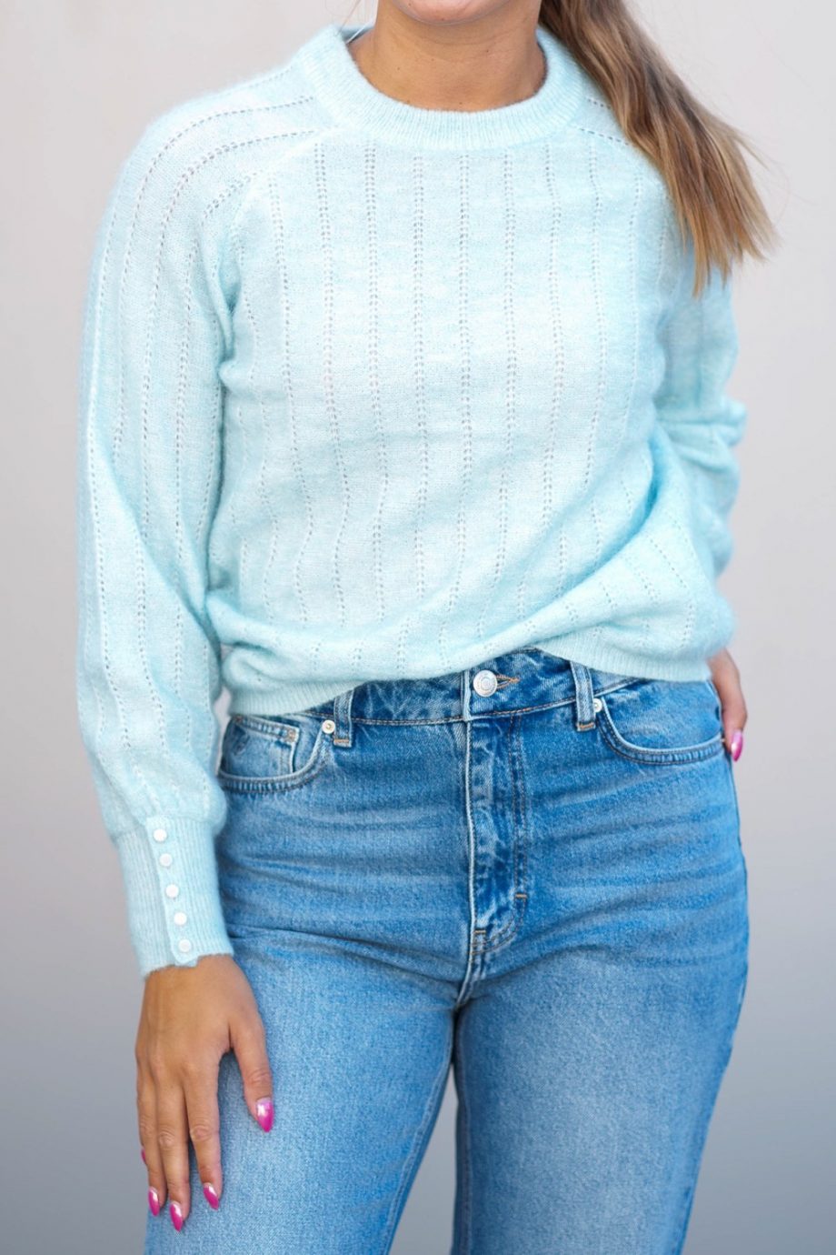 Amalie pullover - Crystal blue